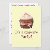 C'est une fête de Cupcake ! Invitations (Devant / Derrière)