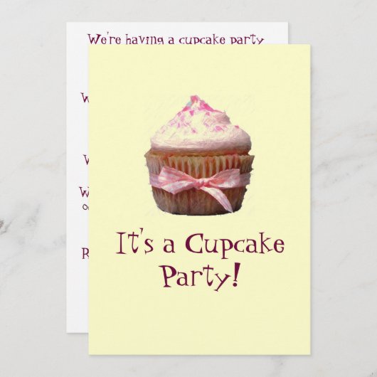 C'est une fête de Cupcake ! Invitations (Devant / Derrière)