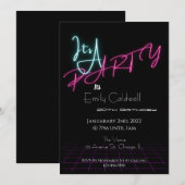 C'est une fête - Invitation Neon (Devant / Derrière)