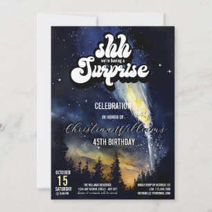 C'est une fête surprise Invitation Nuit étoilée