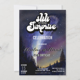 C'est une fête surprise Invitation Nuit étoilée
