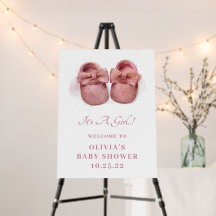 C'est une fille Aquarelle mignonne Baby shower cha