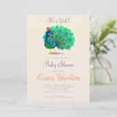 C'est une fille Baby shower d'aquarelle Invitation (Debout devant)