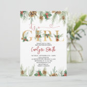 C'est une fille Baby shower de Noël Invitation (Debout devant)