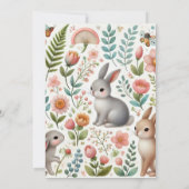 C'Est Une Fille Baby shower Floral Invitation (Dos)