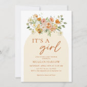 C'est une fille Baby shower Floral Invitation (Devant)