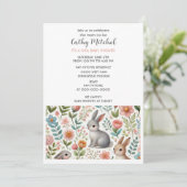 C'Est Une Fille Baby shower Floral Invitation (Debout devant)