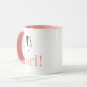 C'est une fille ! Baby shower Genre Révéler Mug (Devant gauche)
