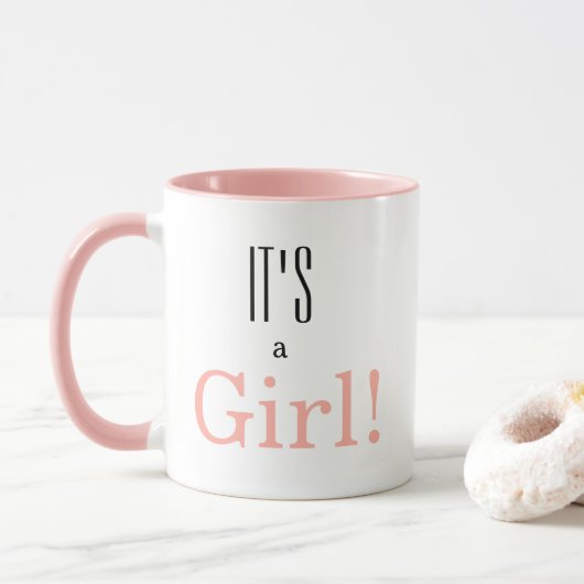 C'est une fille ! Baby shower Genre Révéler Mug (Avec donut)
