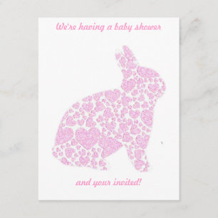 C'est une fille Baby shower Invitation lapin rose