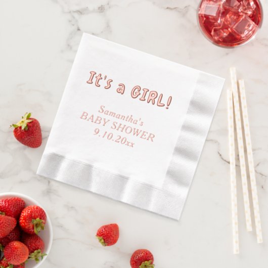 C'est une fille Baby Shower Nom (Insitu (Fraise))