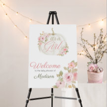 C'est une fille - Baby shower Rose Citrouille
