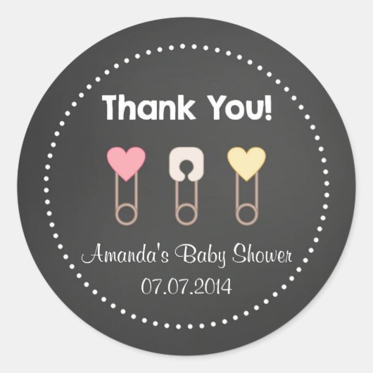 C'est une fille Baby shower Stickers Merci (Devant)