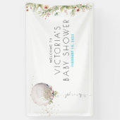 C'est une fille | Bannière de bienvenue du baby sh (Vertical)