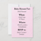C'est une fille bébé douche Invitations (Dos)