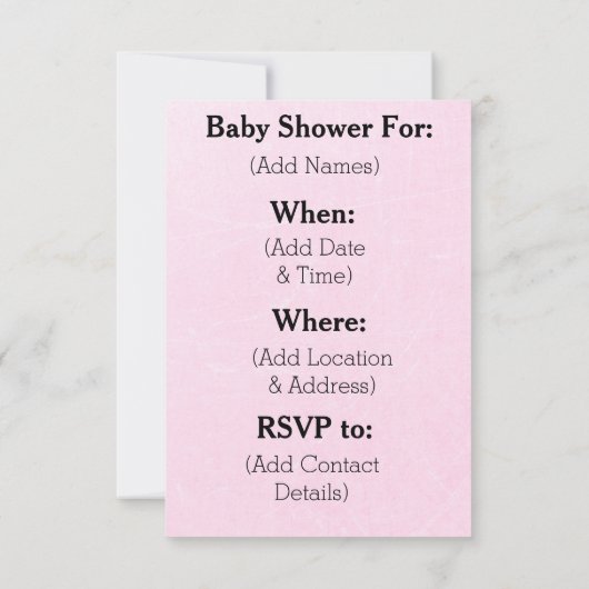 C'est une fille bébé douche Invitations (Dos)