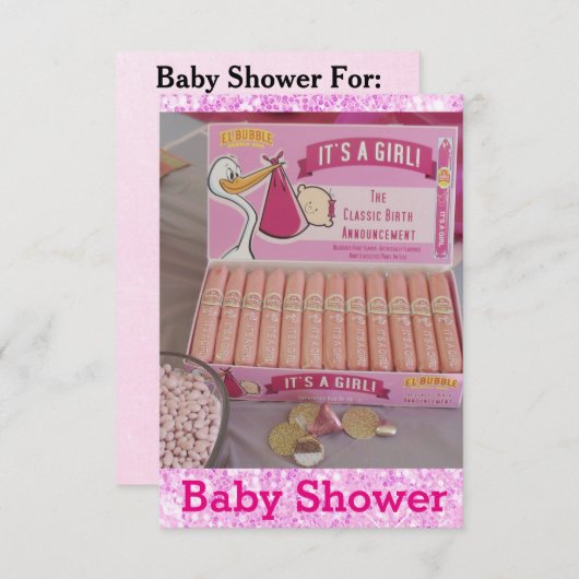 C'est une fille bébé douche Invitations (Devant / Derrière)