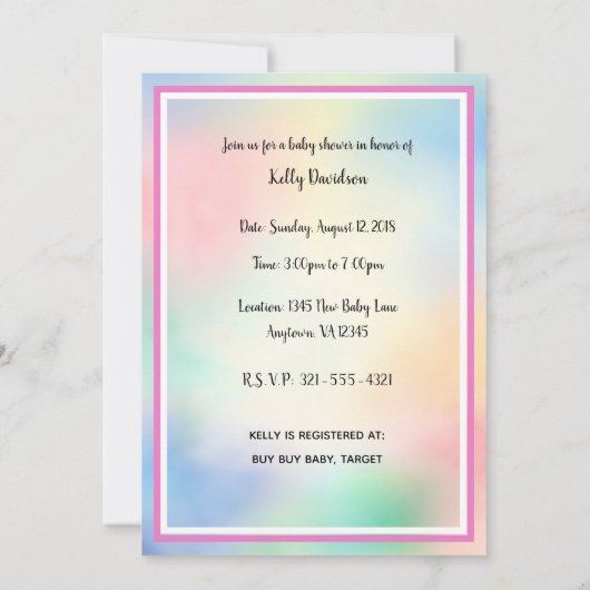 C'est une fille bébé douche Invitations (Dos)