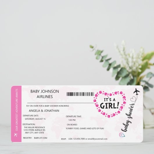 C'est une fille bébé fille douche Invitation (Debout devant)