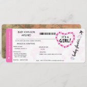 C'est une fille bébé fille douche Invitation (Devant / Derrière)