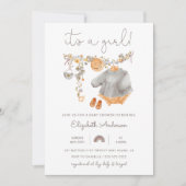 C'est une fille Bébé Vêtements Douche Invitation (Devant)