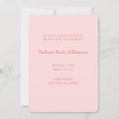 C'est une fille - Bienvenue à la Faire-part mondia (Dos)