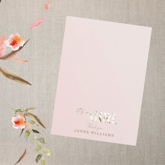 C'est une fille Blush Baby shower Merci Invitation
