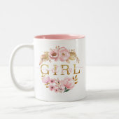 C'est une fille Blush rose floral Mug (Gauche)
