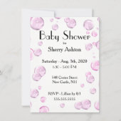 C'est une fille bulle Baby shower rose Invitation (Devant)