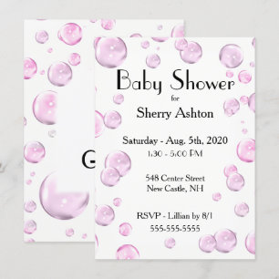 C'est une fille bulle Baby shower rose Invitation