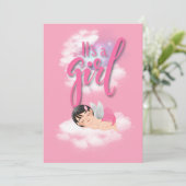 C'est une fille Carte d'annonce de naissance (Debout devant)