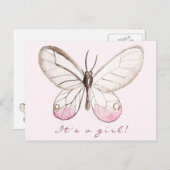 C'est une fille ! Carte postale Sweet Blush Butter (Devant / Derrière)