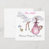 C'est une fille ! Carte simple (Devant / Derrière)