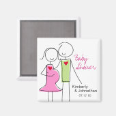 C'est une fille, Coed Baby shower Magnet Favors (Recto/Verso)