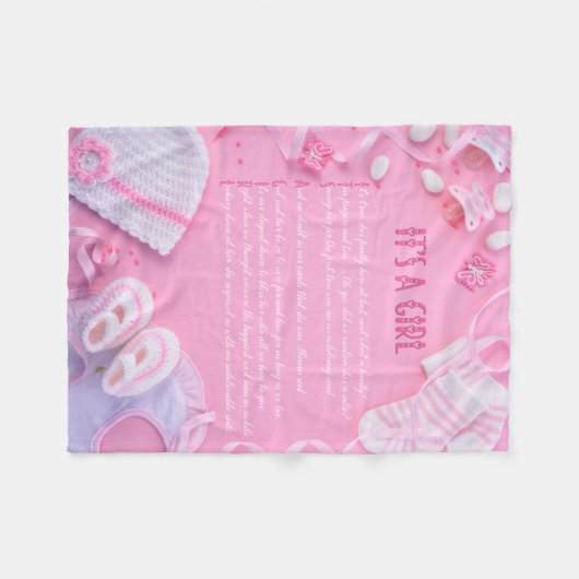 "C'est une fille" Couverture bébé (Devant (Horizontal))