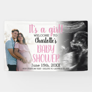 C'est une fille de Baby shower moderne bannière