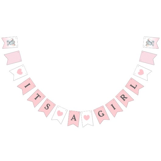 C'Est Une Fille Drapeaux Bannière Éléphant Rose (Tout)