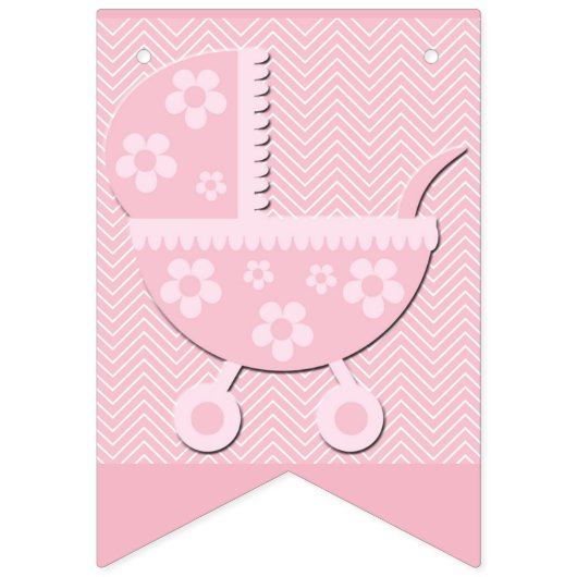 C'est une fille ! Drapeaux de Baby shower rose (Deuxième drapeau)