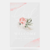 C'est une fille Elegant Baby shower Floral Bienven (Recto)