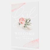 C'est une fille Elegant Baby shower Floral Bienven (Angle)