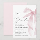 C'est une fille | Élégante et chic invitation de b (Devant / Derrière)