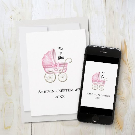 C'est une fille ! Faire-part de grossesse pour béb