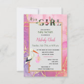 C'est une fille Floral Baby shower Invitation (Devant)