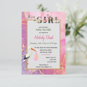 C'est une fille Floral Baby shower Invitation (Debout devant)