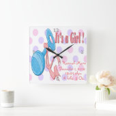 C'est une fille - Hochets de bébé Horloge murale s (Maison)