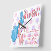 C'est une fille - Hochets de bébé Horloge murale s (Angle)