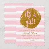 C'EST UNE FILLE Invitation à l'aquarelle avec feui (Devant / Derrière)