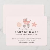 C'est une fille | Invitation à une baby shower (Devant / Derrière)