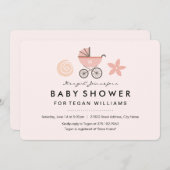 C'est une fille | Invitation baby shower (Devant / Derrière)