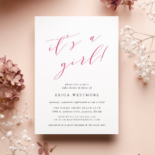 C'est une fille   Invitation Baby shower de callig